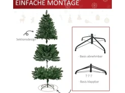 HOMCOM Weihnachtsbaum 1111 Spitzen Stahl Kunststoff 90 x 180H cm