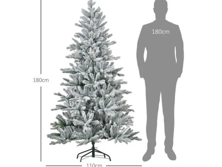 HOMCOM Weihnachtsbaum Künstlich Kunststoff Metall 110 x 180H cm
