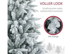 HOMCOM Weihnachtsbaum Künstlich Kunststoff Metall 110 x 180H cm