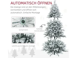 HOMCOM Weihnachtsbaum Künstlich Kunststoff Metall 110 x 180H cm