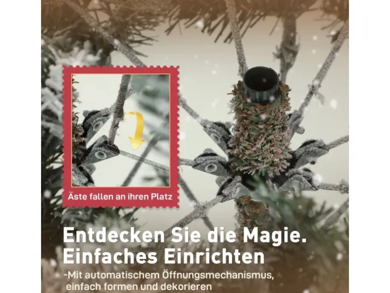 HOMCOM Weihnachtsbaum Kunststoff Metall 109L x 109B x 180H cm