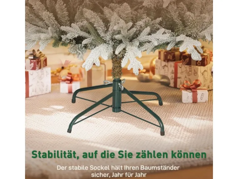 HOMCOM Weihnachtsbaum Kunststoff Metall 109L x 109B x 180H cm