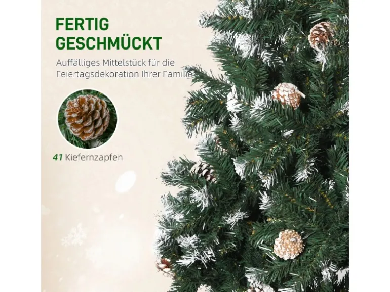 HOMCOM Weihnachtsbaum Kunststoff Stahl 85L x 85B x 150H cm