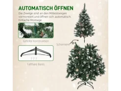 HOMCOM Weihnachtsbaum Kunststoff Stahl 85L x 85B x 150H cm