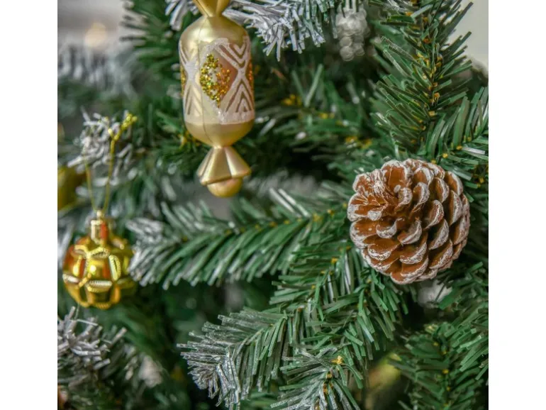 HOMCOM Weihnachtsbaum Kunststoff Stahl 85L x 85B x 150H cm