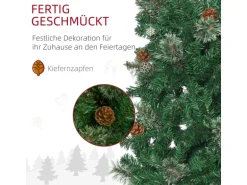HOMCOM Weihnachtsbaum Kunststoff Metall 54L x 54B x 195H cm