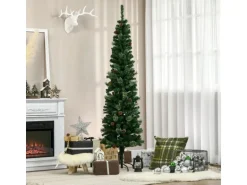 HOMCOM Weihnachtsbaum Kunststoff Metall 54L x 54B x 195H cm