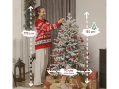 HOMCOM Weihnachtsbaum Kunststoff Metall 93L x 93B x 150H cm