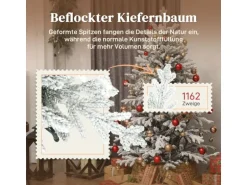 HOMCOM Weihnachtsbaum Kunststoff Metall 93L x 93B x 150H cm