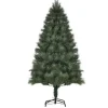 HOMCOM Weihnachtsbaum Kunststoff Künstlich Metall 90 x 180H cm