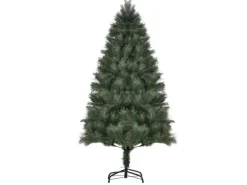 HOMCOM Weihnachtsbaum Kunststoff Künstlich Metall 90 x 180H cm