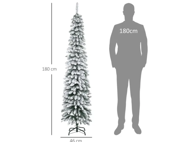HOMCOM Weihnachtsbaum Kunststoff Metall 46 x 180H cm