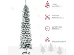 HOMCOM Weihnachtsbaum Kunststoff Metall 46 x 180H cm