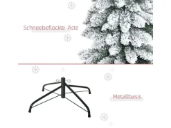 HOMCOM Weihnachtsbaum Kunststoff Metall 46 x 180H cm