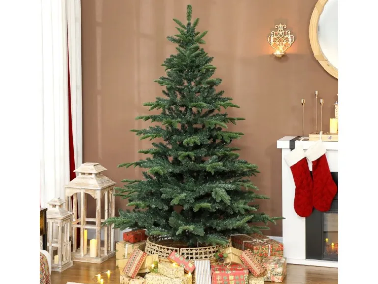 HOMCOM Weihnachtsbaum Kunststoff Metall 122L x 122B x 180H cm
