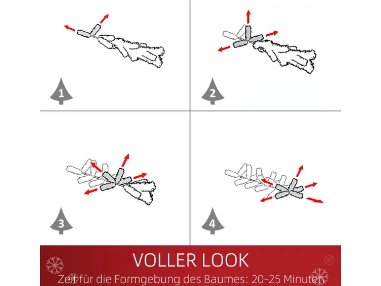 HOMCOM Weihnachtsbaum mit 59 Zapfen Kunststoff Stahl 90 x 180H cm