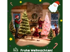 HOMCOM Weihnachtsbaum mit 59 Zapfen Kunststoff Stahl 90 x 180H cm