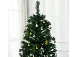 HOMCOM Weihnachtsbaum Tannenbaum mit Deko 200 LEDs 745 Spitzen Ø 112 x H180 cm