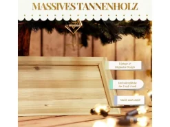 HOMCOM Weihnachtsbaumkragen Tannenholz 65L x 65B x 27H cm Naturholz