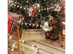 HOMCOM Weihnachtsbaumkragen Tannenholz 65L x 65B x 27H cm Naturholz