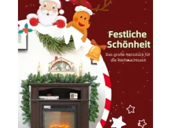HOMCOM Weihnachtsgirlande Kunststoff Metall 180L x 25B x 25H cm