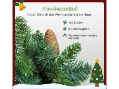 HOMCOM Weihnachtsgirlande Kunststoff Metall 180L x 25B x 25H cm