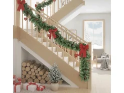 HOMCOM Weihnachtsgirlande Kunststoff Metall 180L x 25B x 25H cm