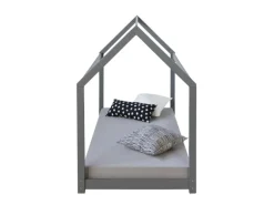 Homestyle4u Kinderbett 80 x 160 cm Hausbett Grau