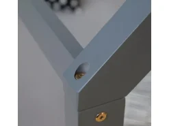 Homestyle4u Kinderbett 80 x 160 cm Hausbett Grau