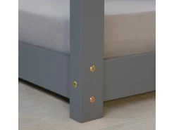 Homestyle4u Kinderbett 80 x 160 cm Hausbett Grau