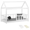Homestyle4u Kinderbett 80x160 Weiß mit Lattenrost mit Matratze 2835