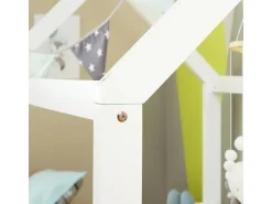 Homestyle4u Kinderbett 80x160 Weiß mit Lattenrost mit Matratze 2835