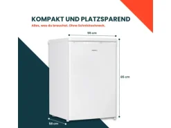 homeX Kühlschrank mit Gefrierfach Klein Mini Kühl-Gefrierkombination 109 Liter Freistehend 4-Sterne Gefrieren Weiß