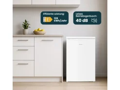 homeX Kühlschrank mit Gefrierfach Klein Mini Kühl-Gefrierkombination 109 Liter Freistehend 4-Sterne Gefrieren Weiß