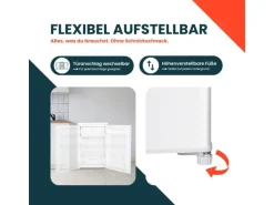 homeX Kühlschrank mit Gefrierfach Klein Mini Kühl-Gefrierkombination 109 Liter Freistehend 4-Sterne Gefrieren Weiß