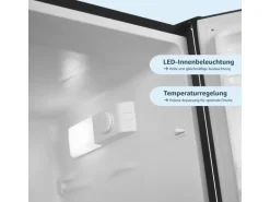 homeX Kühlschrank Mit Gefrierfach Kühl-Gefrierkombination Freistehend 173 Liter Nutzinhalt CFS1110-B Schwarz