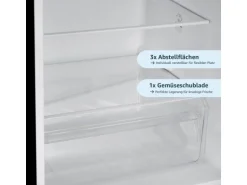 homeX Kühlschrank Mit Gefrierfach Kühl-Gefrierkombination Freistehend 173 Liter Nutzinhalt CFS1110-B Schwarz