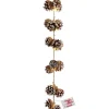House of Seasons Tannenzapfen-Kunstgirlande mit LED-Beleuchtung 270 cm x 7 cm