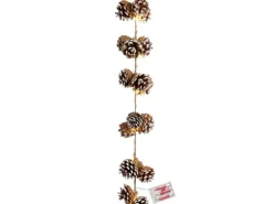 House of Seasons Tannenzapfen-Kunstgirlande mit LED-Beleuchtung 270 cm x 7 cm