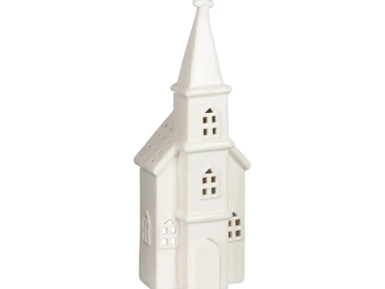 House of Seasons Teelichthalter Kirche 11 cm x 9 cm x 30 cm Wieß