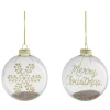 House of Seasons Weihnachtsglaskugel Ø 8 cm Transparent 3-fach Sortiert