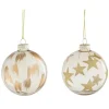 House of Seasons Weihnachtsglaskugel Ø 8 cm Gold 2-fach Sortiert