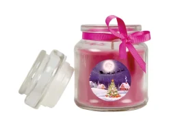 HS Candle Duftkerze & Glas Weihnachten Lila Bonbon 30h