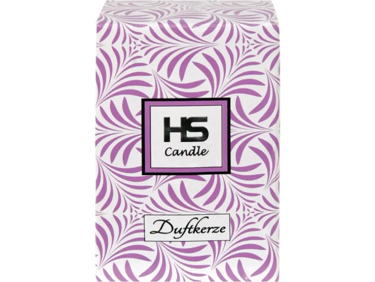 HS Candle Duftkerze & Glas Weihnachten Lila Bonbon 30h
