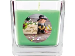 HS Candle Duftkerze & Glas Neujahr Grün Bonbon 50h