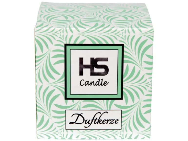 HS Candle Duftkerze & Glas Neujahr Grün Bonbon 50h