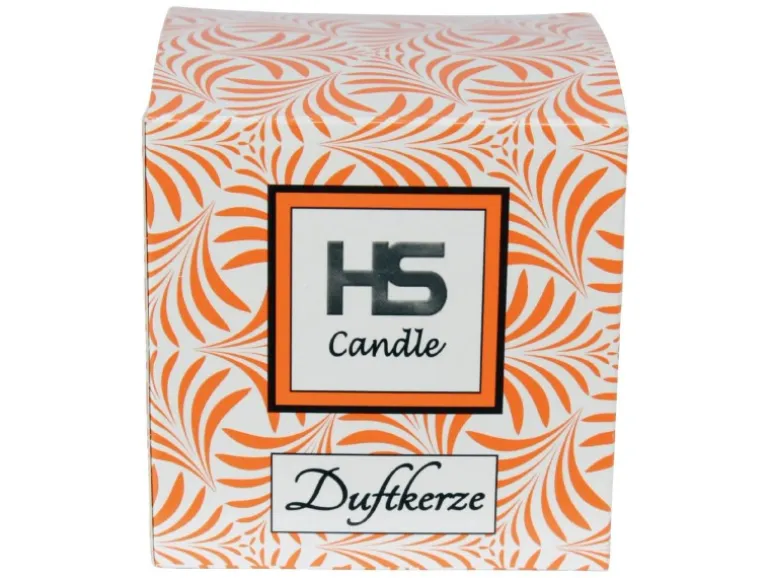 HS Candle Duftkerze & Glas Weihnachten Orange Bonbon 50h