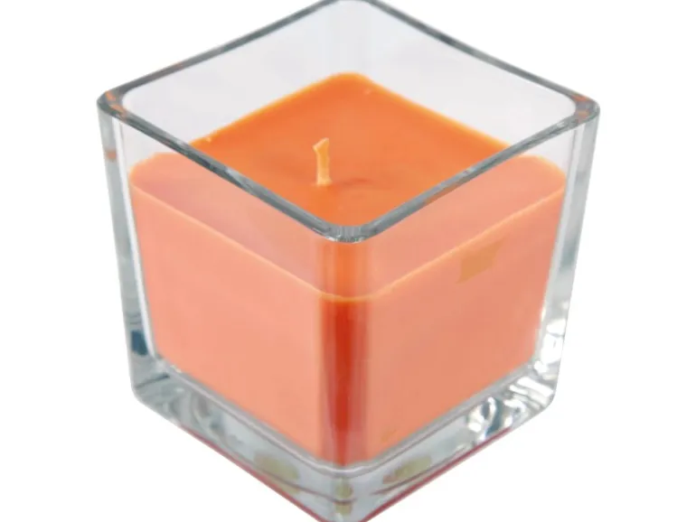 HS Candle Duftkerze & Glas Weihnachten Orange Bonbon 50h