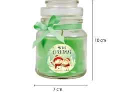 HS Candle Duftkerze & Glas Weihnachten Grün Bonbon 30h