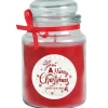 HS Candle Duftkerze & Glas Weihnachten Rot Bonbon 110h